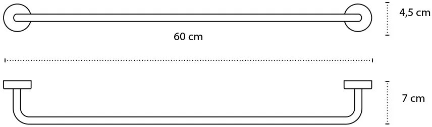 New Line N3 Portasciugamani 60 cm tondo Singolo In Acciaio Inox Cromato