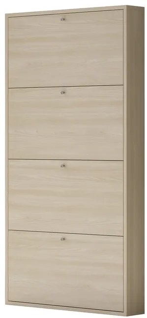 Scarpiera 4 ante L 73 x H 145 x P 15 cm 12 paia, marrone