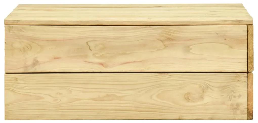 Tavolo da giardino 75x75x31 cm in legno di pino impregnato