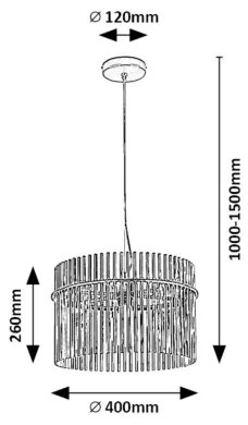 Rabalux 72261 - Lampadario a sospensione con filo INESA 1xE27/40W/230V