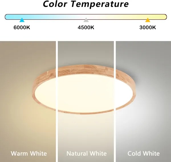 Brilagi - Plafoniera LED WOODROUND LED/30W/230V 3000/4000/6000K Ø 40 cm