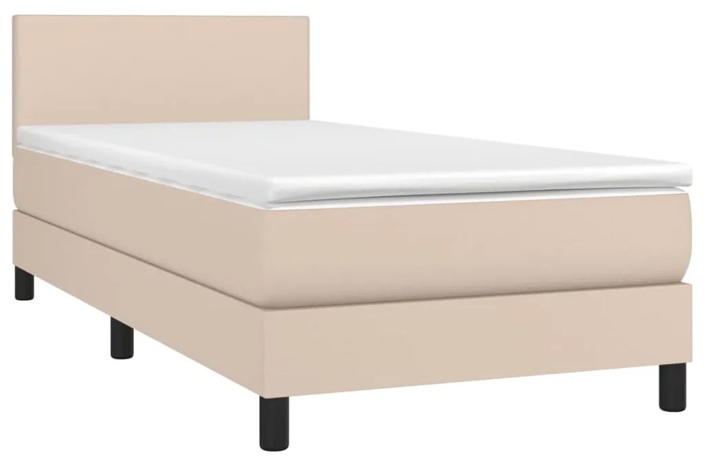 Giroletto a molle con materasso cappuccino 90x200 cm similpelle