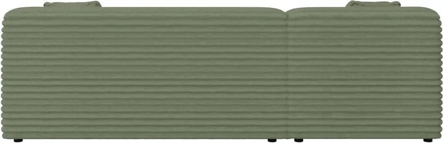 Divano angolare verde (con penisola a sinistra e chaise lounge) rivestito in velluto a coste Martin – Ropez