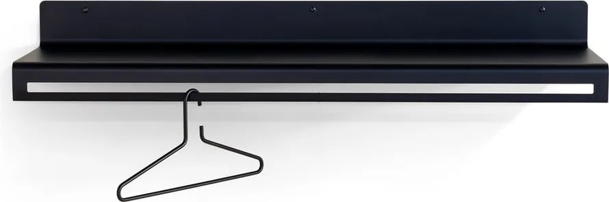 Attaccapanni da parete nero in metallo con scaffale 120 cm Sway – Spinder Design