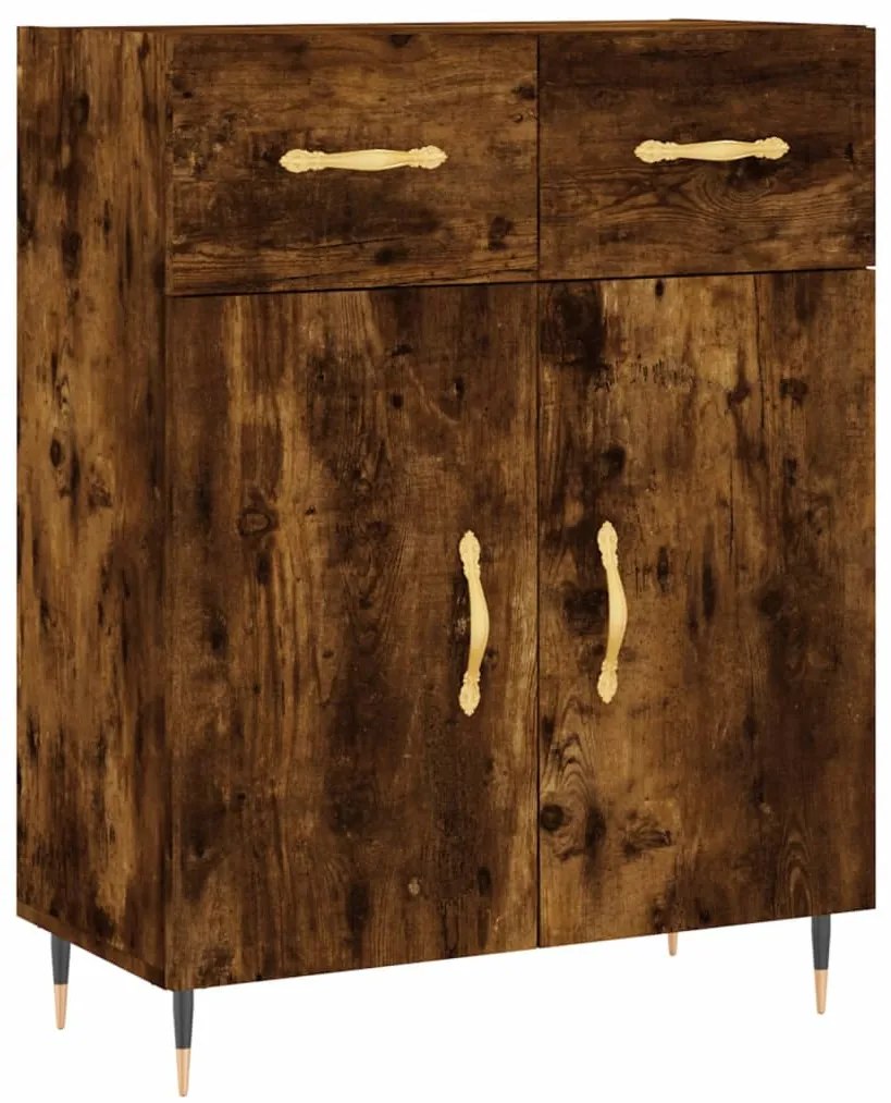 Credenza Rovere Fumo 69,5x34x90 cm in Legno Multistrato