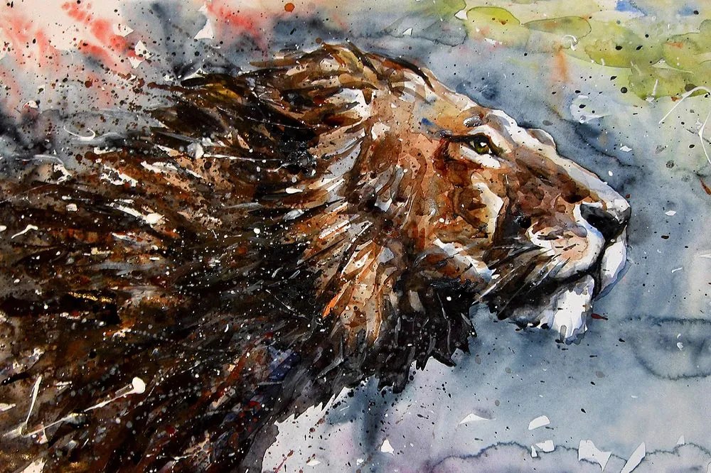 Carta da parati – Re degli animali in acquerello