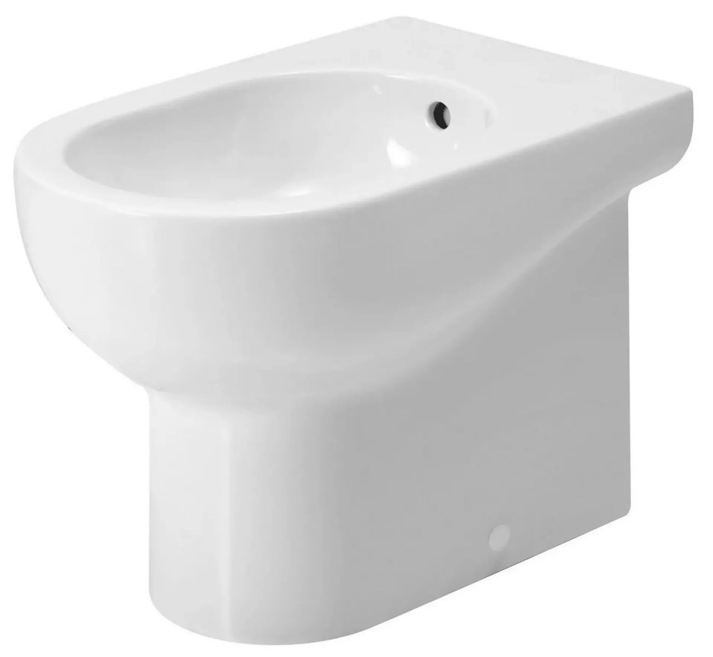 Bidet Da Terra Azzurra Ceramica H 48 Cm Bianco Lucido "Nuvola"