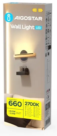 Aigostar - Applique a LED LED/6,5W/230V 2700K