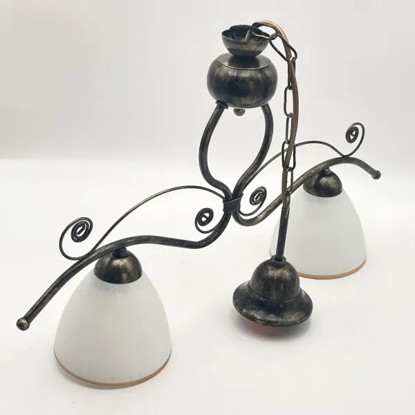 Lampadario a sospensione con catena RETRO 2xE27/60W/230V bronzo/patina