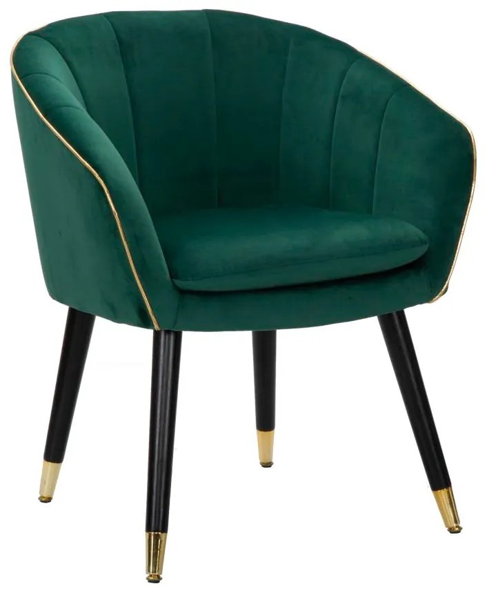 Poltrona Paris Verde e Oro cm 62x58x78 - Eleganza e Comfort per ogni Ambiente