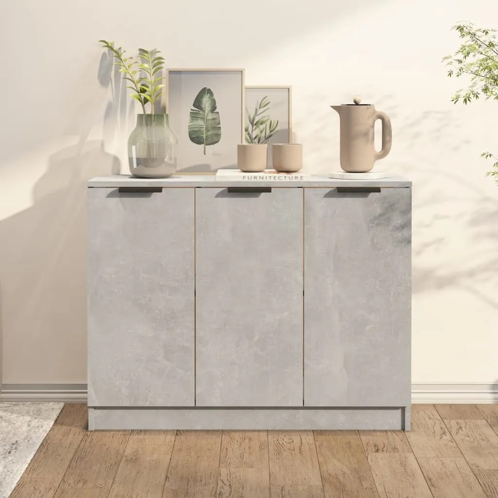 Credenza grigio cemento 90,5x30x70 cm in legno multistrato