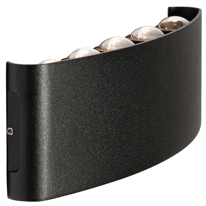 Applique da esterno nera incl. LED 10 luci IP54 - Silly