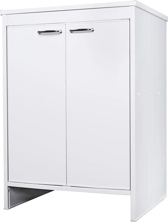 Mobile Lavanderia da Esterno 60x49x84 cm in PVC Bianco...