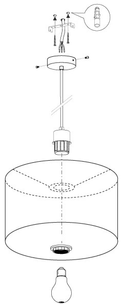 Eglo 31576 - Lampadario a sospensione con filo PASTERI 1xE27/60W/230V