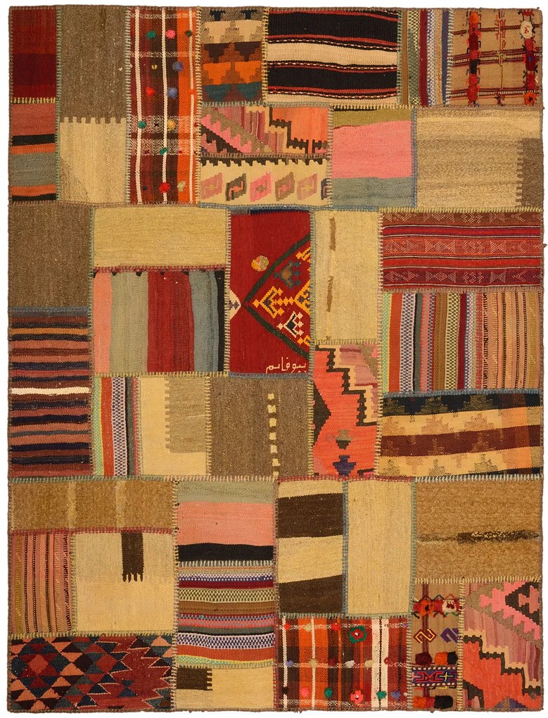 Patchwork Tappeto persiano 160x210 Beige (Iran) Annodato A Mano