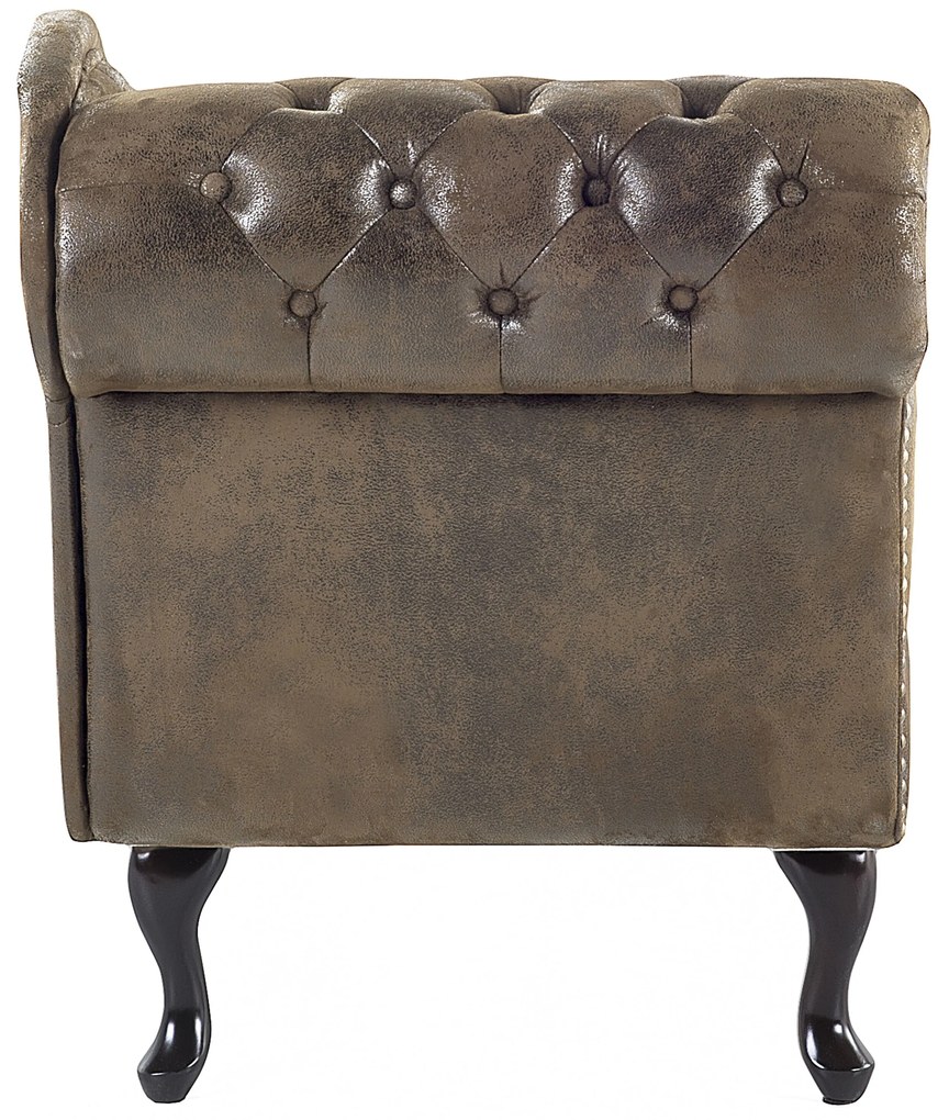 Chaise longue vintage sinistra in pelle sintetica marrone NIMES Beliani