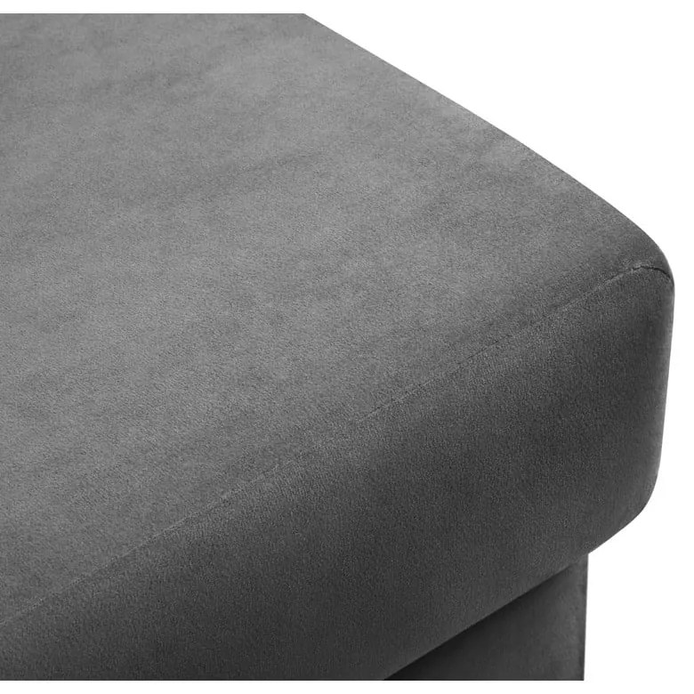 Poggiapiedi grigio chiaro con rivestimento in velluto Kyoto – Cosmopolitan Design