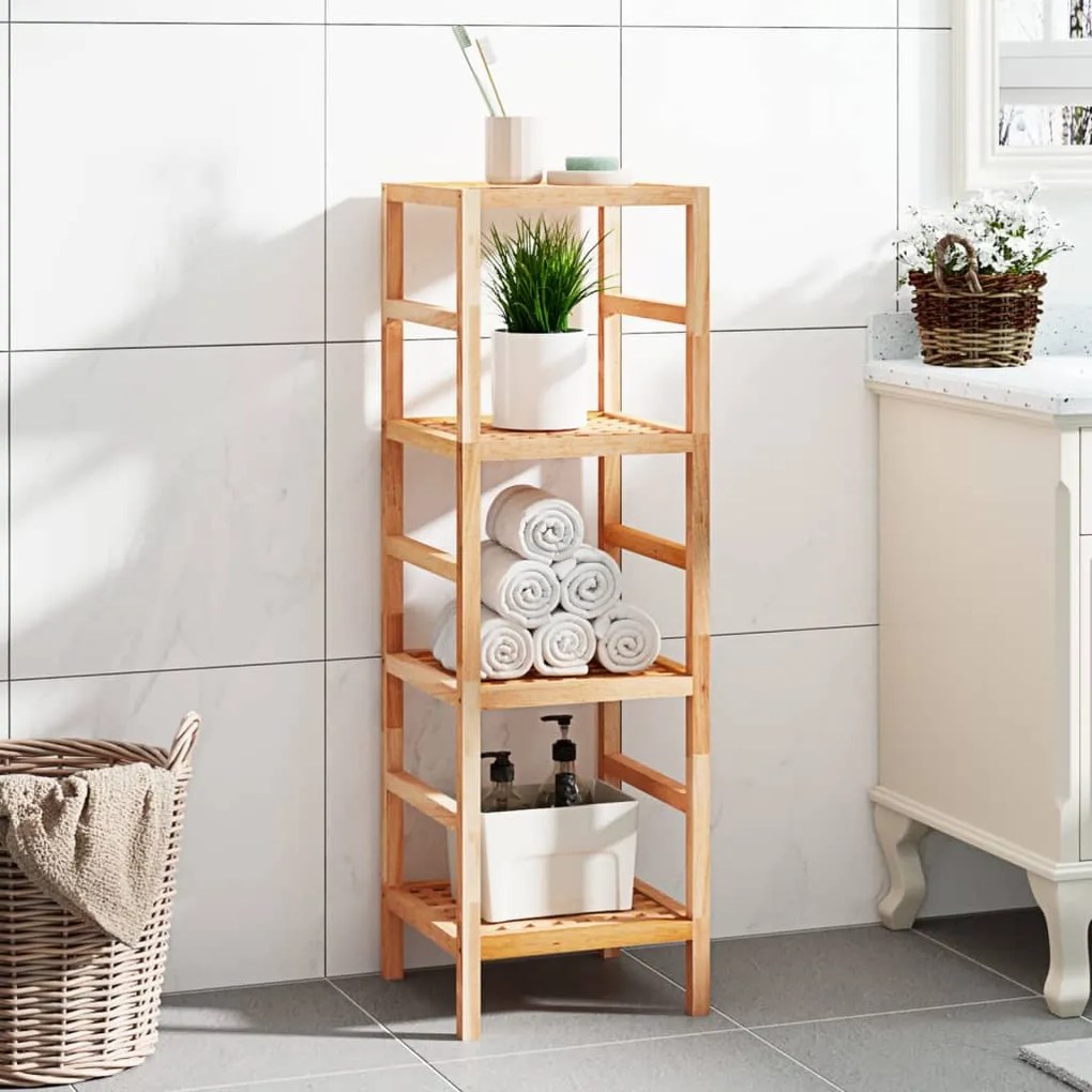 Scaffale Da Bagno 35,5x35,5x112,5 Cm İn Legno Massello Di Noce /