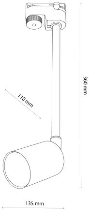 Lampadario a sospensione con supporto rigido per sistema a binario TOP 1xGU10/10W/230V bianco