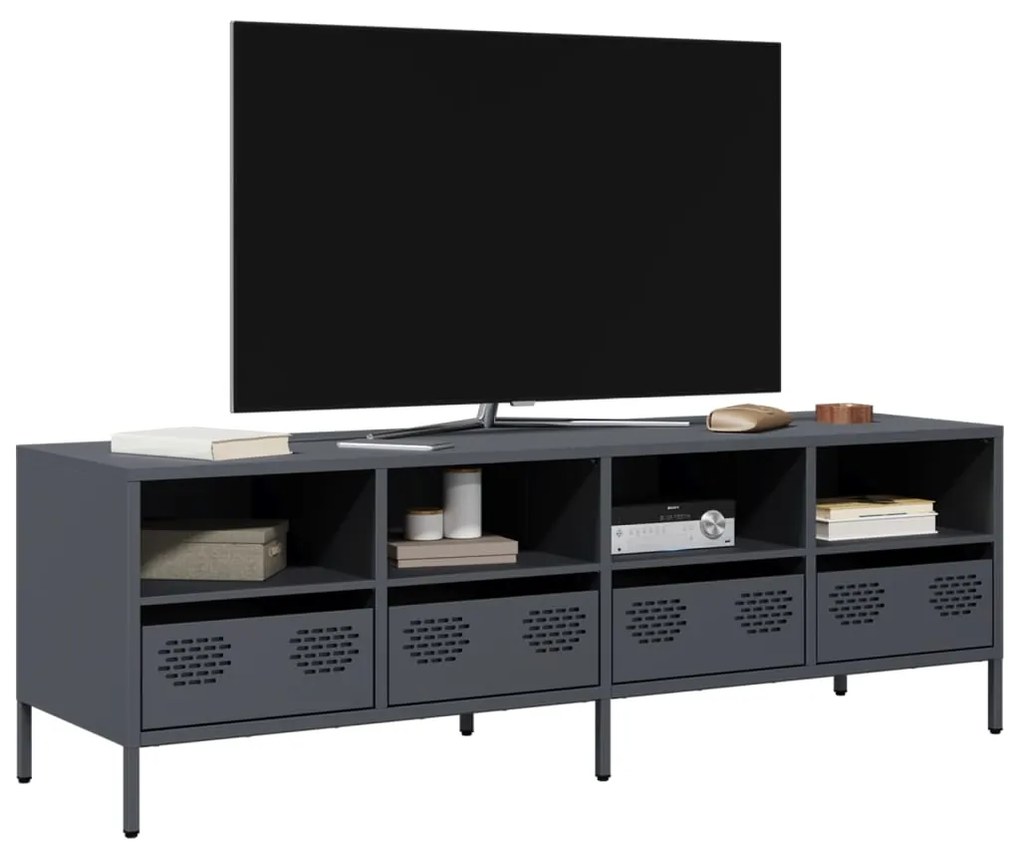 Mobile Tv Antracite 135x39x43,5 Cm Acciaio Laminato A Freddo /
