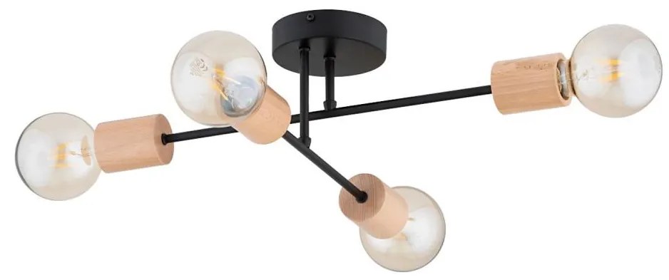 Lampadario a plafone LA-STENA 4xE27/15W/230V beige/nero