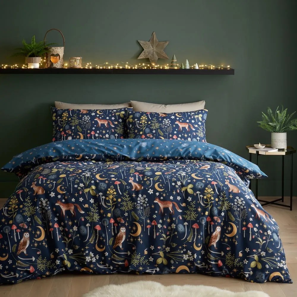 Biancheria da letto matrimoniale blu scuro estesa 230x220 cm Enchanted Twilight - Catherine Lansfield