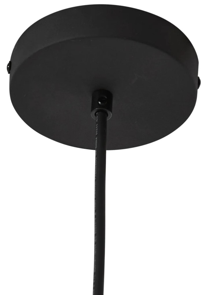 Lampada a sospensione da esterno nera con paralume in corda beige IP44 - Cava Jayla