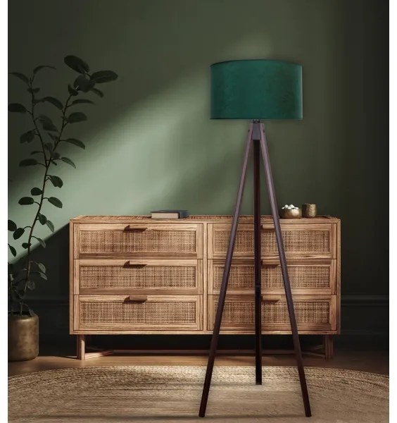 Brilagi - Lampada con piedistallo VELVET 1xE27/60W/230V wenge/verde