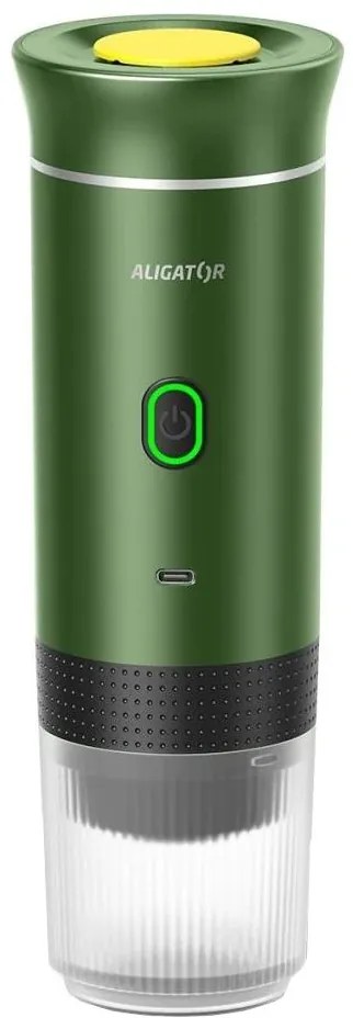 Aligator ACM003 - Macchina da caffè da viaggio ricaricabile PortaCaffé 3 in 1 72W/7500 mAh verde