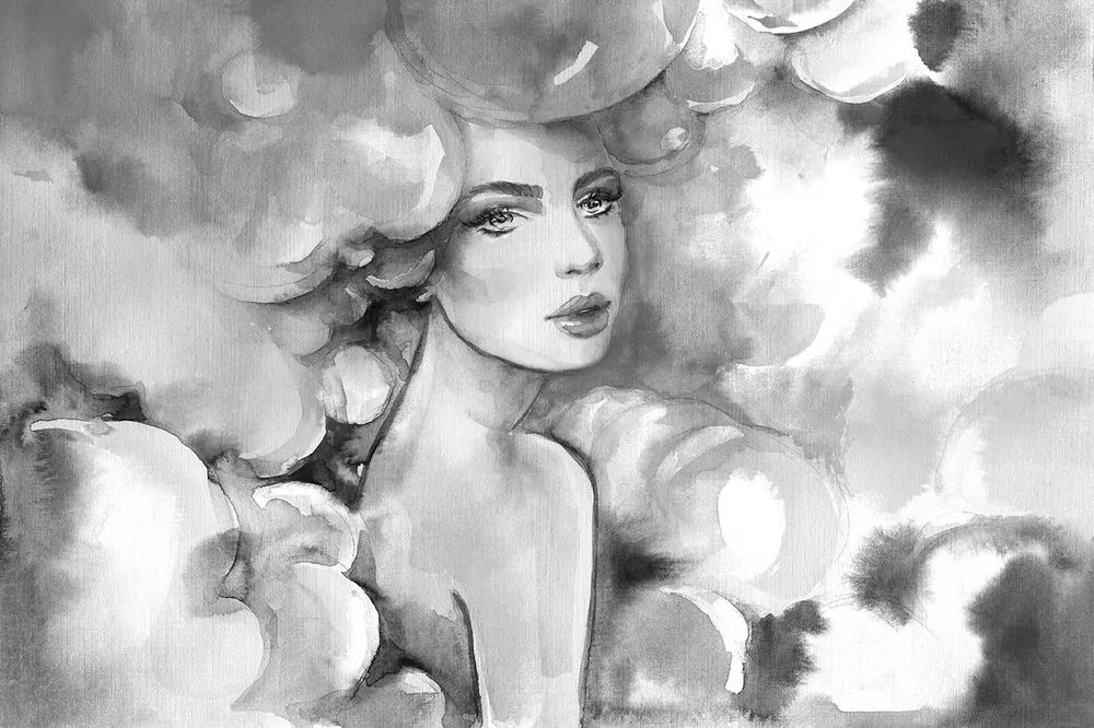 Carta da parati – Fascino femminile in bianco e nero