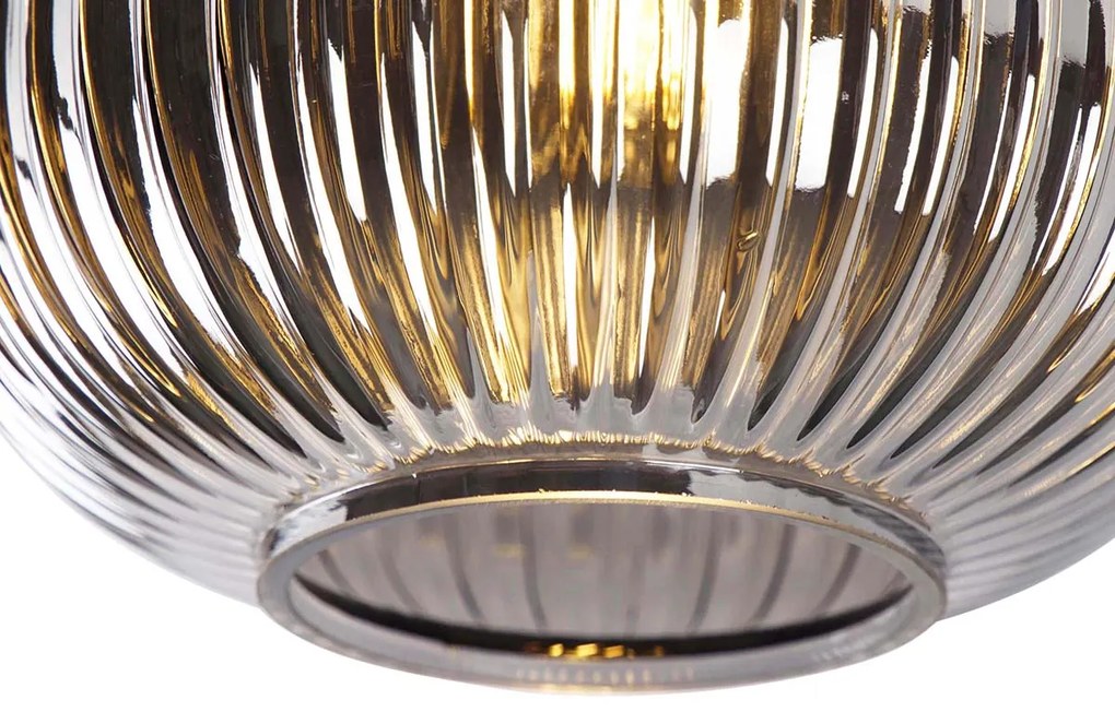 Lampada da soffitto intelligente nera con vetro fumé incl. Wifi A60 - Karel