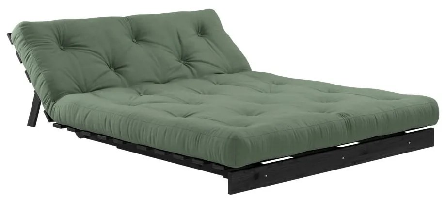 Divano letto verde 140 cm Roots Black Night - Karup Design