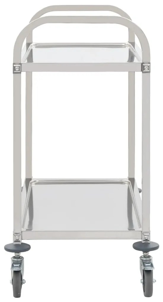 Carrello da cucina a 2 livelli 96,5x55x90 cm in acciaio inox