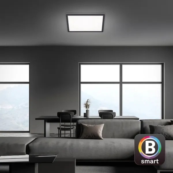 Briloner 7060-015 - Pannello LED dimmerabile SLIM 22W/230V 42x42 cm nero Wi-Fi Tuya + telecomando