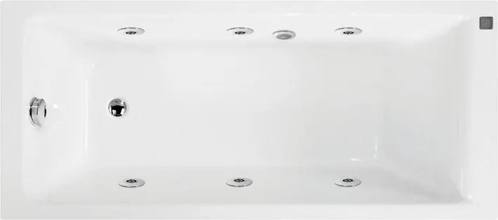 Vasca idromassaggio rettangolare bianco ,180, 80 cm, 6 bocchette,