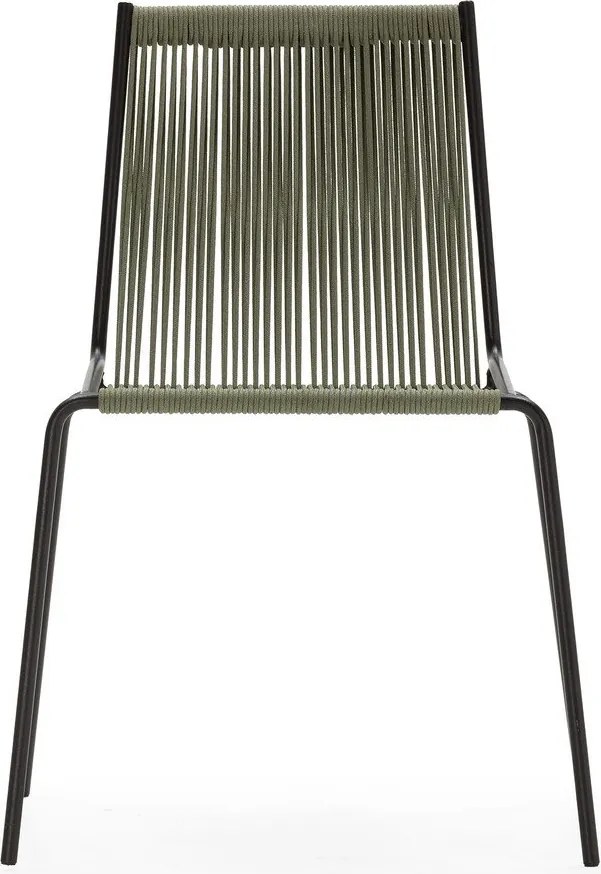 Sedie da pranzo in set verdi in metallo impilabili 2 pz Emily – Marckeric