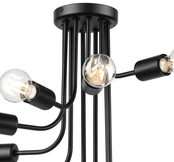 Lampadario a plafone TRINITY 10xE27/15W/230V nero