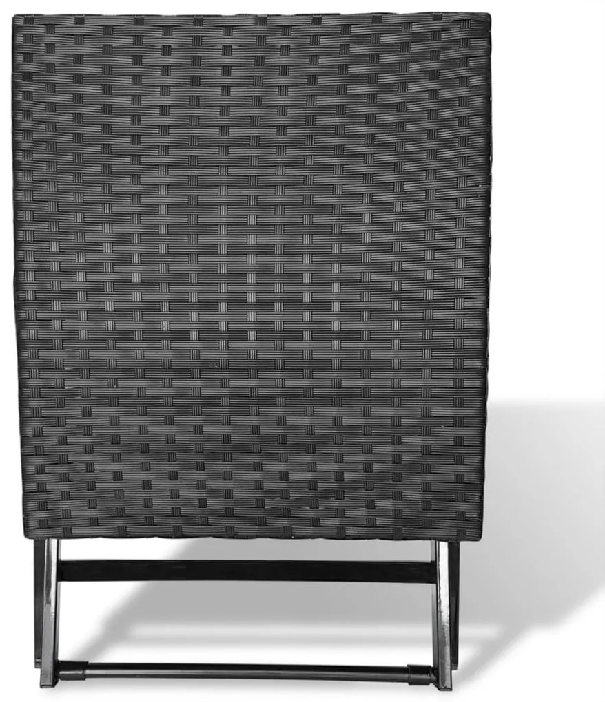 Sgabello pieghevole in polyrattan nero