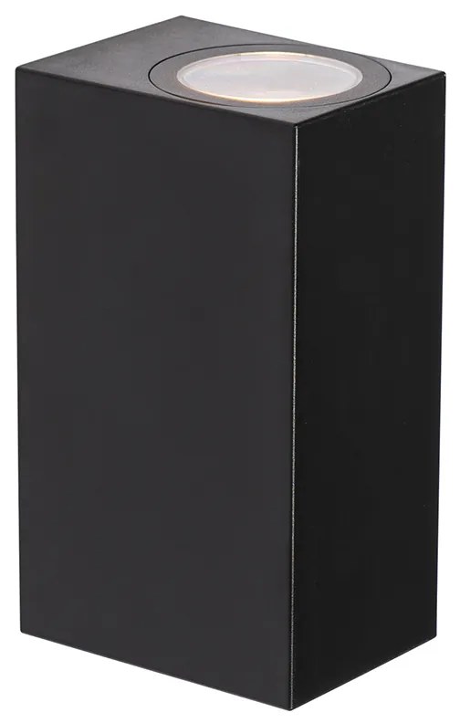 Lampada da parete esterna moderna in plastica nera 2 luci - Baleno