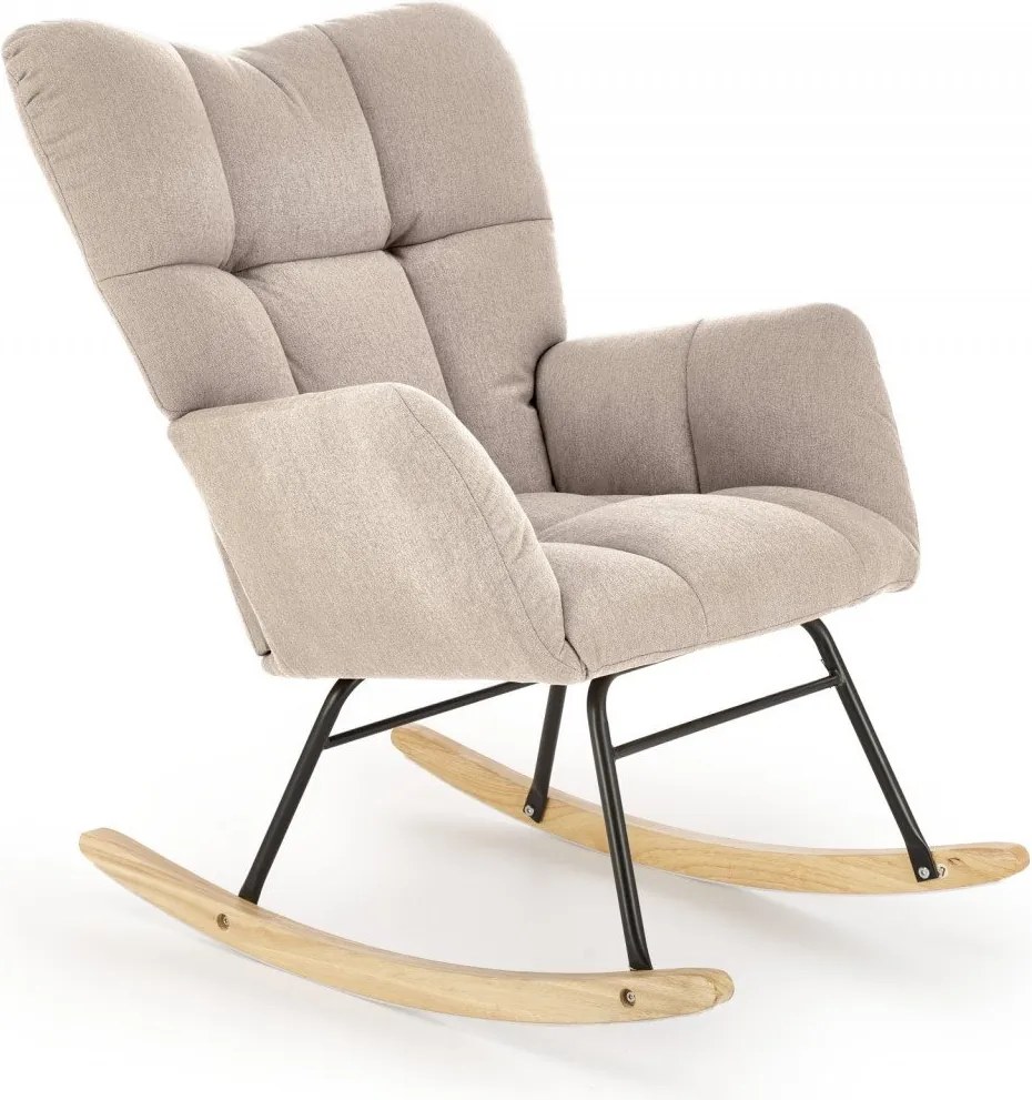 Poltrona a dondolo Vasco beige H94 cm
