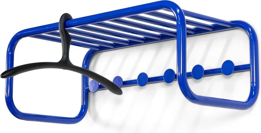 Attaccapanni da parete blu in metallo con scaffale 72 cm Retro – Spinder Design