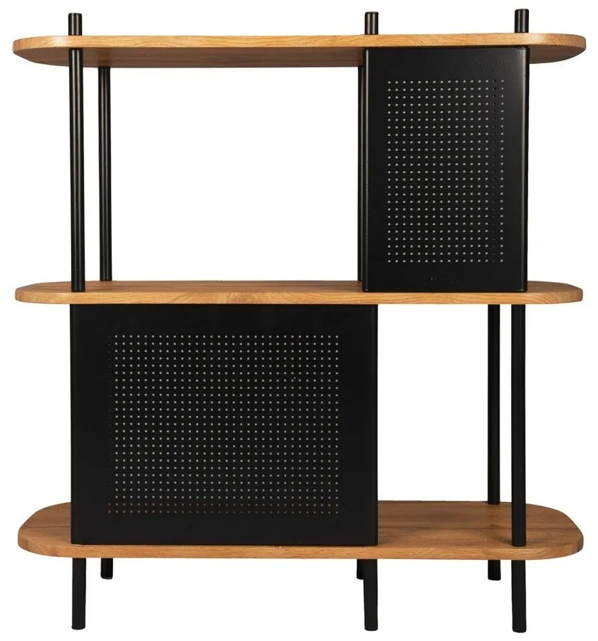 Scaffale in acciaio nero Sole, 80 x 83,5 cm - Leitmotiv