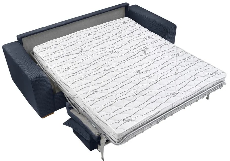 Divano in blu scuro allungabile con rivestimento in velluto a coste 225 cm Augustin – Bobochic Paris