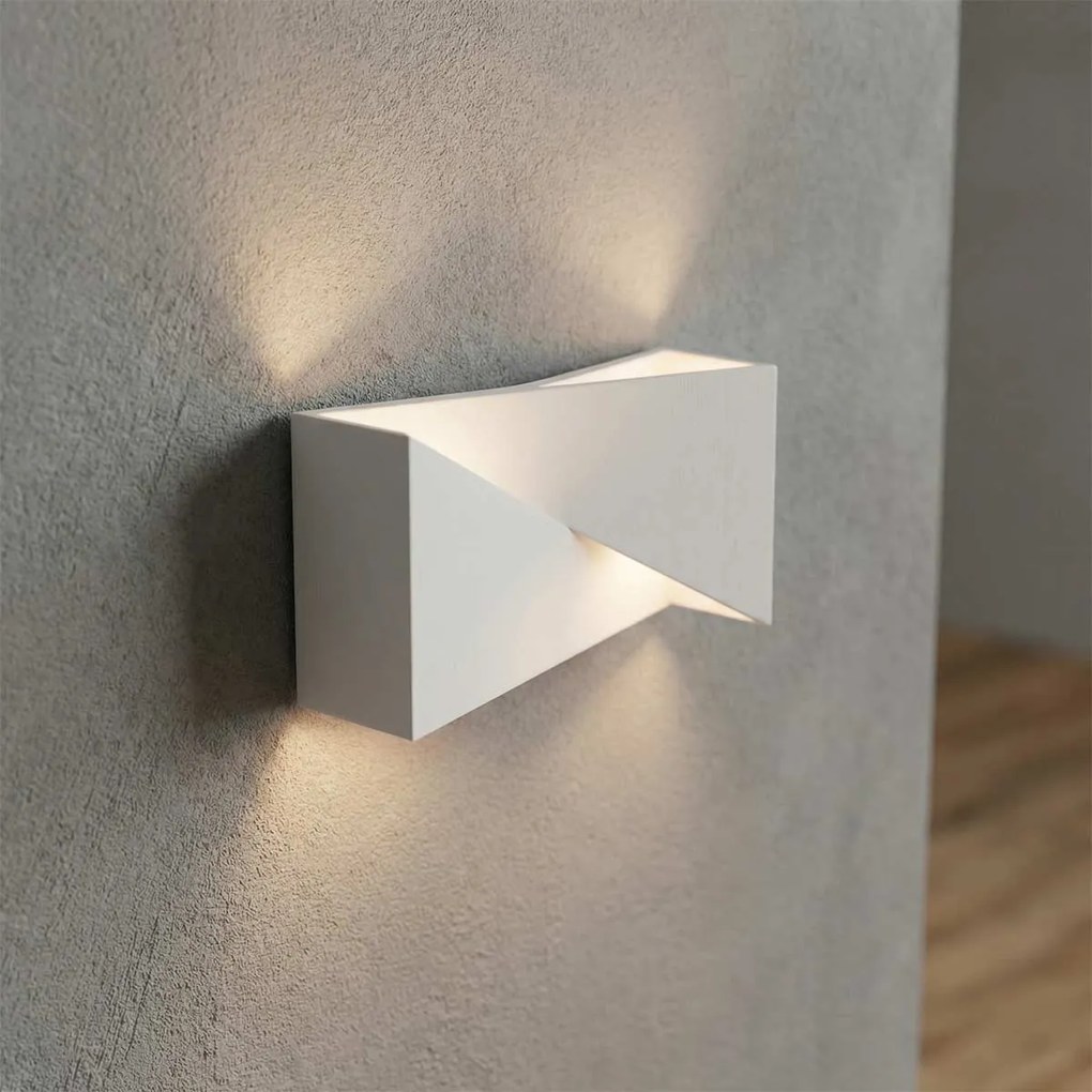 Applique da Parete 2xG9 a Clessidra in Gesso Pitturabile