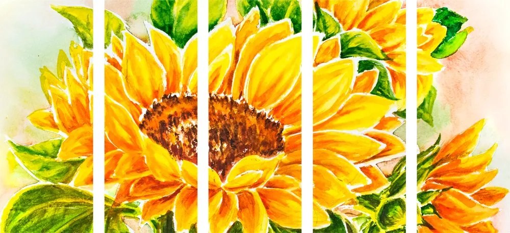 Quadri 5 pezzi – Girasole splendido
