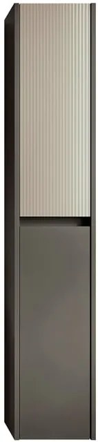 Colonna per mobile bagno Niwa 2 ante P 27 x L 30 x H 160 cm laccato opaco grigio carbone con vetro sabbia cannettato