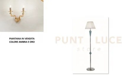 Piantana villa 1 luce ambra e oro  attacco  e27