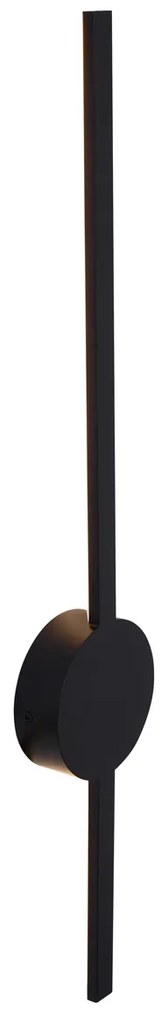 Lampada da parete moderna nera 60 cm con LED integrato - Clockwise