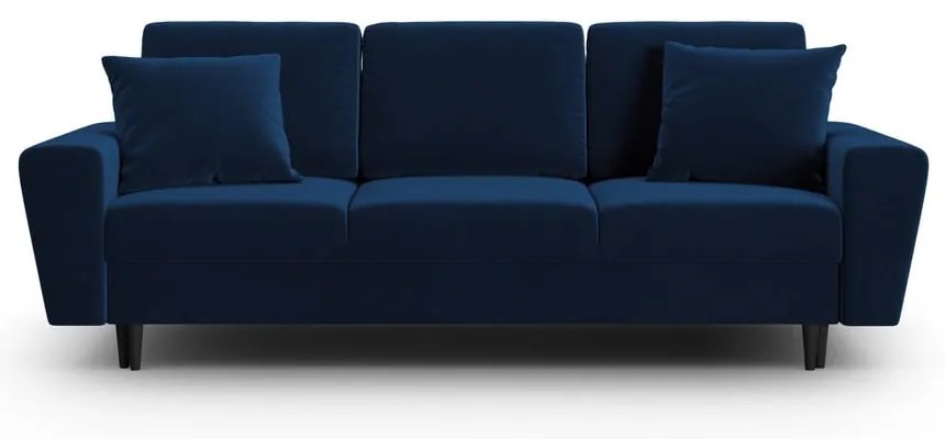Divano blu allungabile e con contenitore con rivestimento in velluto 235 cm Kyoto – Cosmopolitan Design