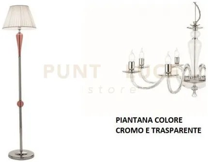 Piantana paganini cristallo/cromo 1 luce attacco e27 h.153+26cm